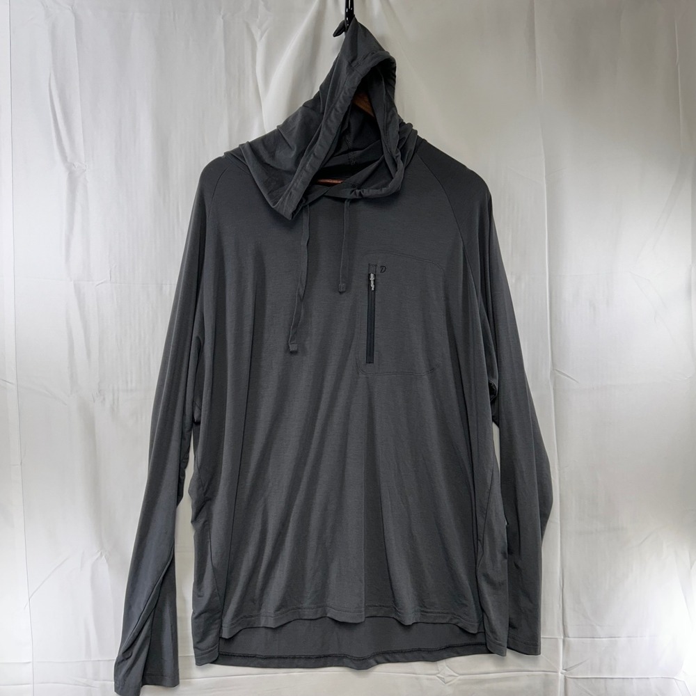 Duck Camp Drirelease Hoodie Mens XXL Charcoal Grey Zip Pocket PH2400